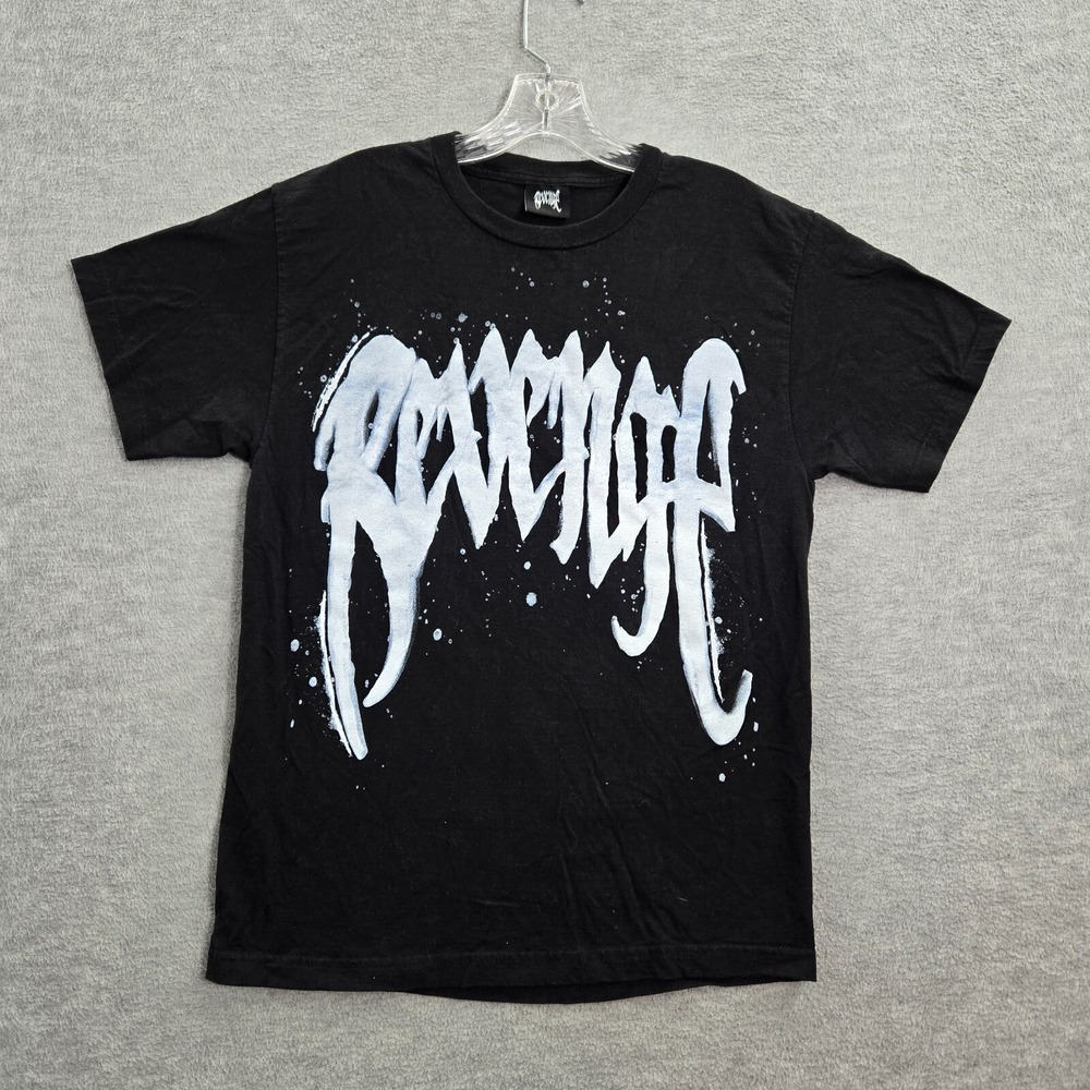 Revenge Snowfall Men Shirt‎ Medium Black Metal Graphic Bones Skull Grunge